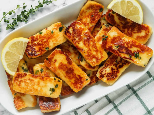 Grilloumi med honung