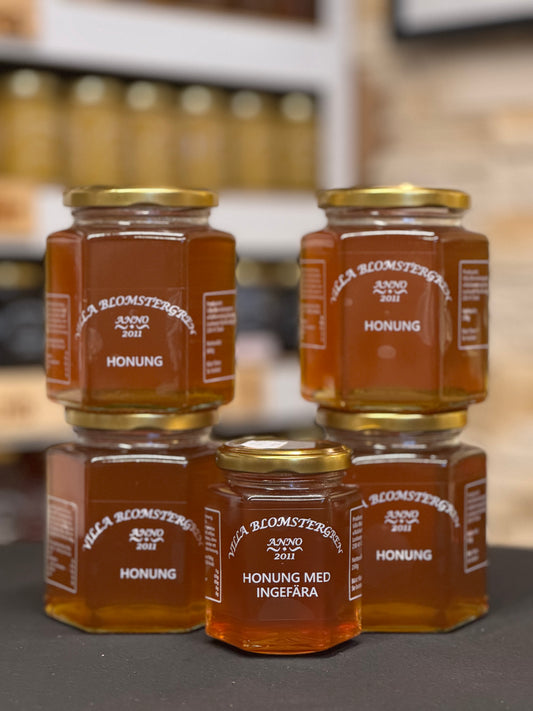 2 kg flytande honung + 250g honung med ingefära för 579kr ink. fri frakt!