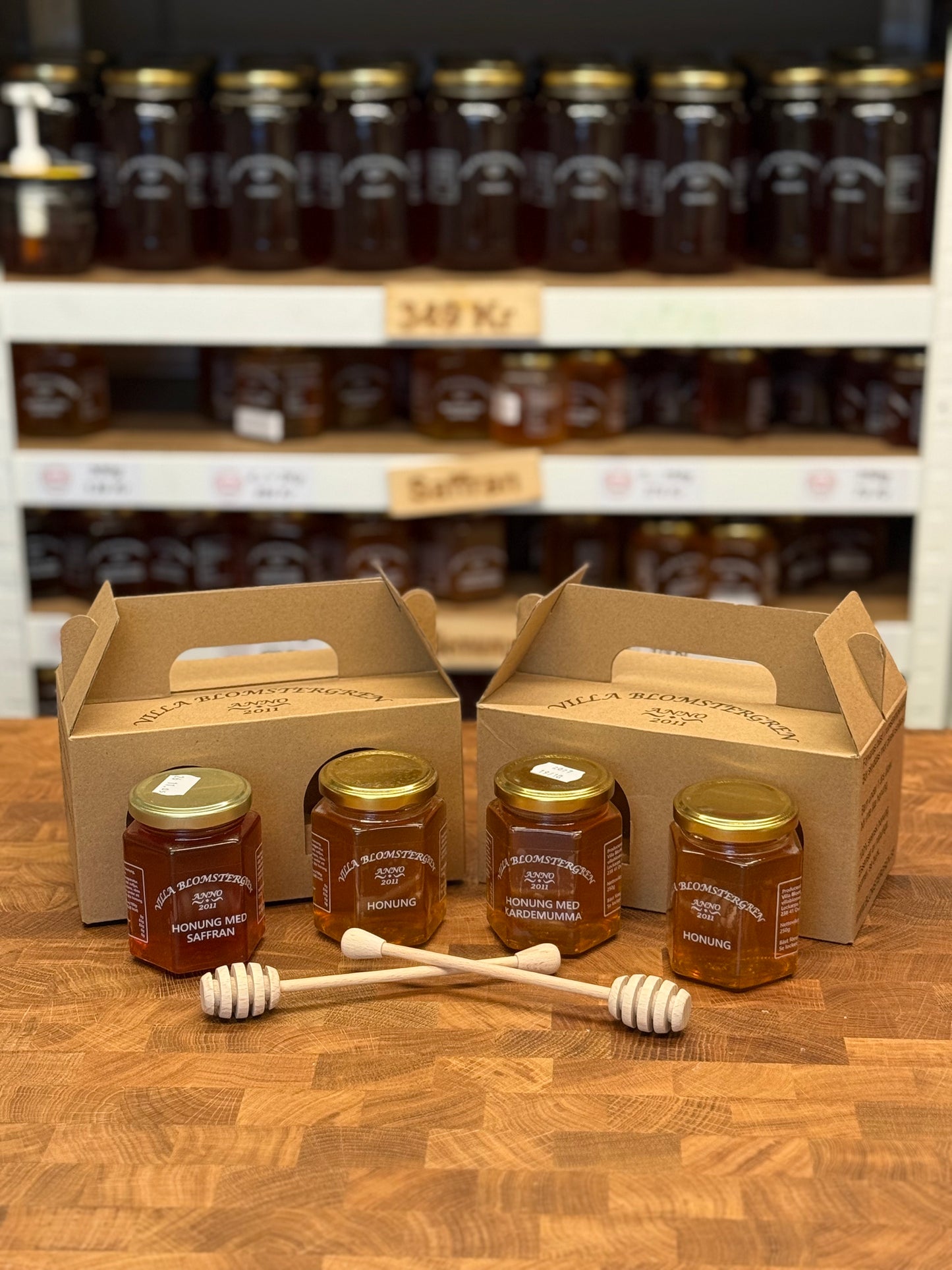 🍯✨ Dubbel lyxbox med honung – 2 presentboxar + honungspinnar & fri frakt! 🎁