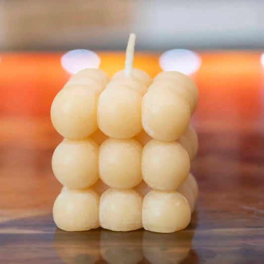 شمعة من شمع العسل - مكعب فقاعات العسل