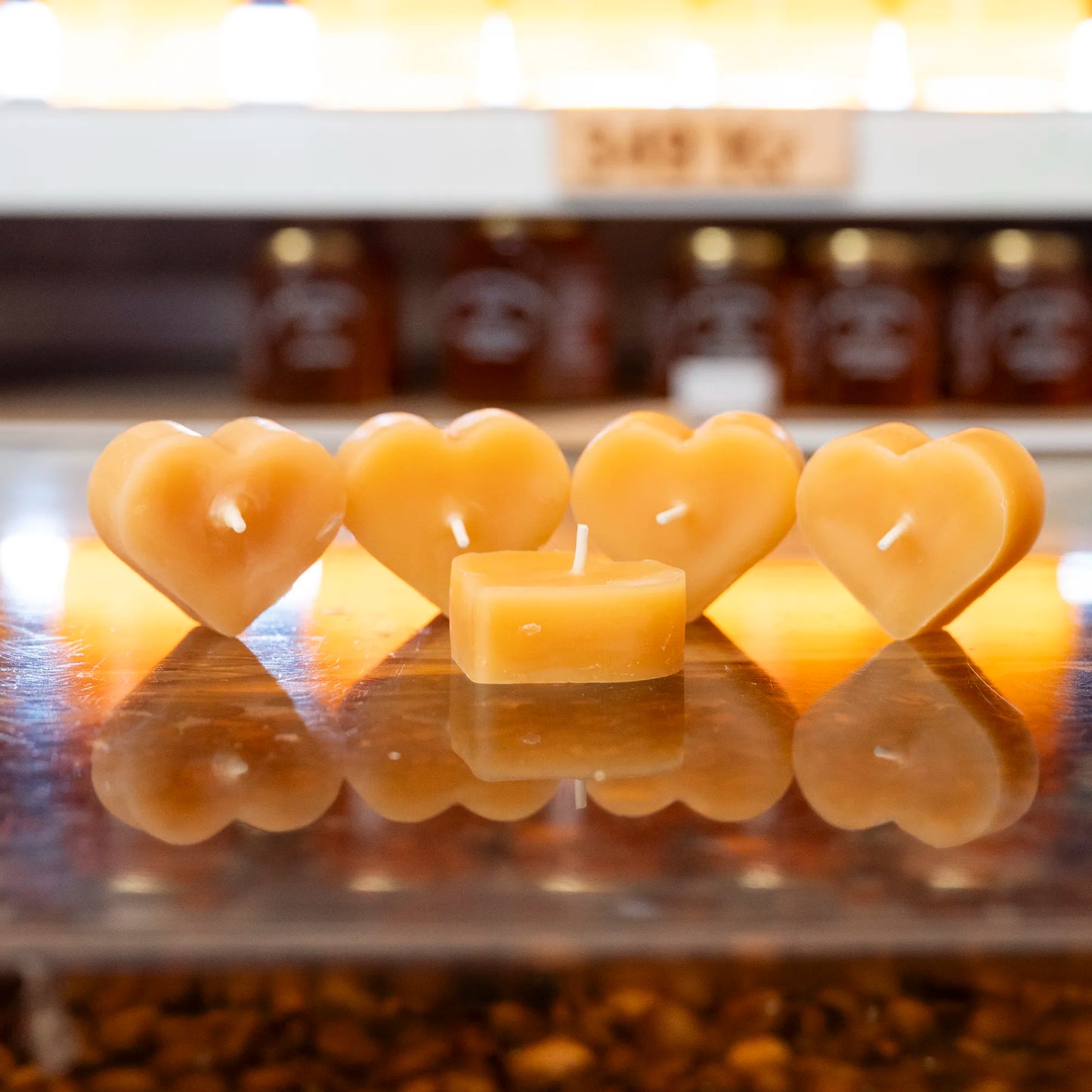 Beeswax Candles - Honey Hearts (5-pack)