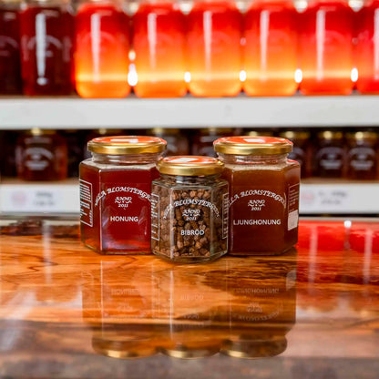 500 g LjungHonung + 500 g Svensk flyttande Honung + Bibröd (Perga)